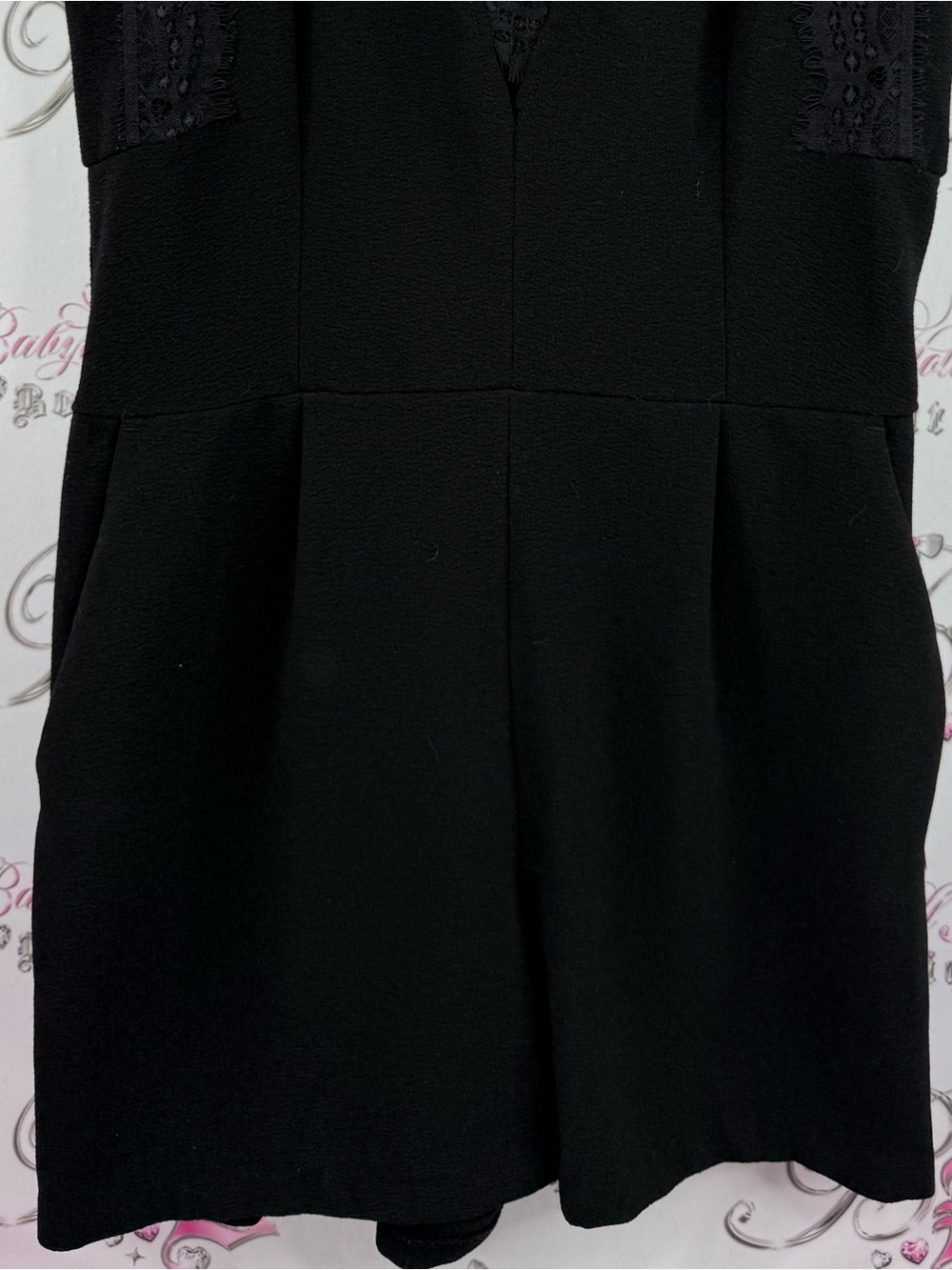 Dynamite romper jumper one piece lace Black V-Neck Lace-Trim Romper - Picture 3 of 12